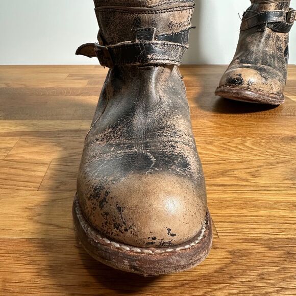 BedStu Biltmore Black Lux Riding Boots Women's 9.5 Distressed Brown Perforated - Picture 11 of 16